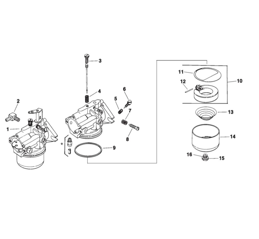 Structural Linkage Diagram of Kohler Carburetor