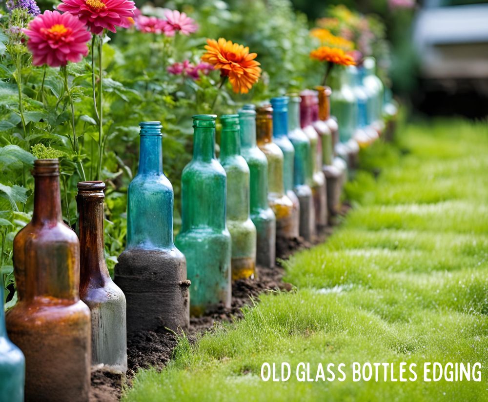 Old Glass bottles edging