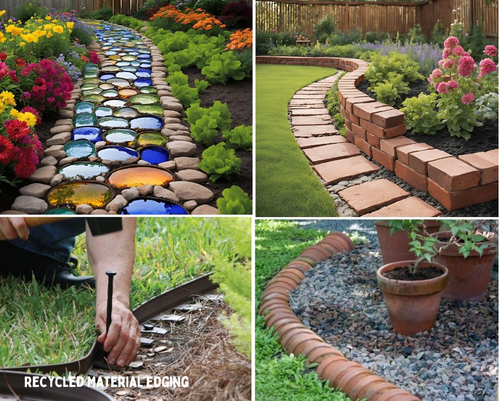 Recycled Material Budget-friendly Edging Ideas