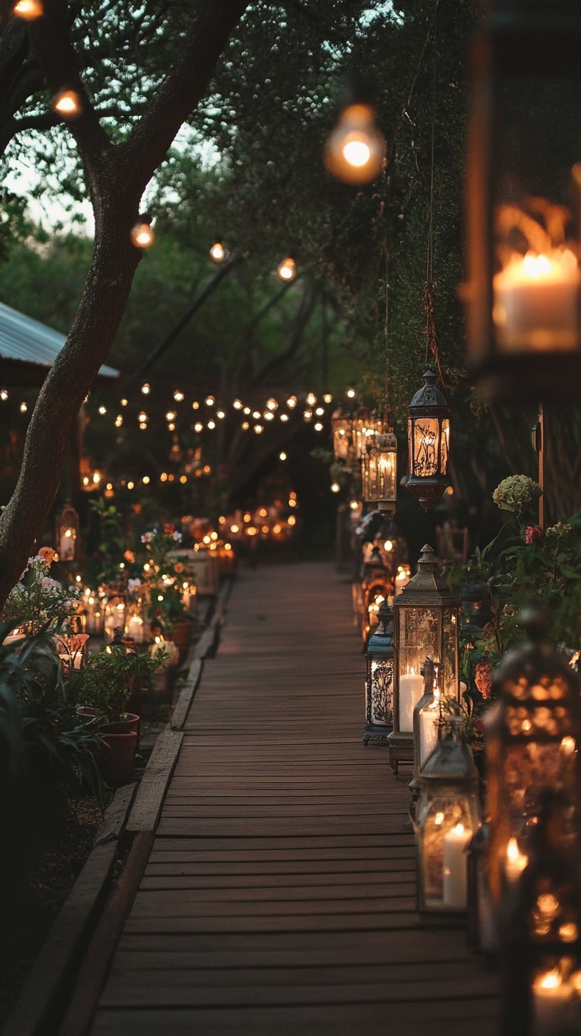 3) Vintage Garden Lanterns