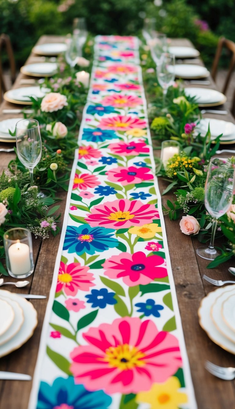 6) Lush floral table runners