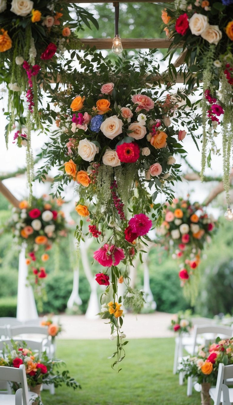 7) Suspended floral installations