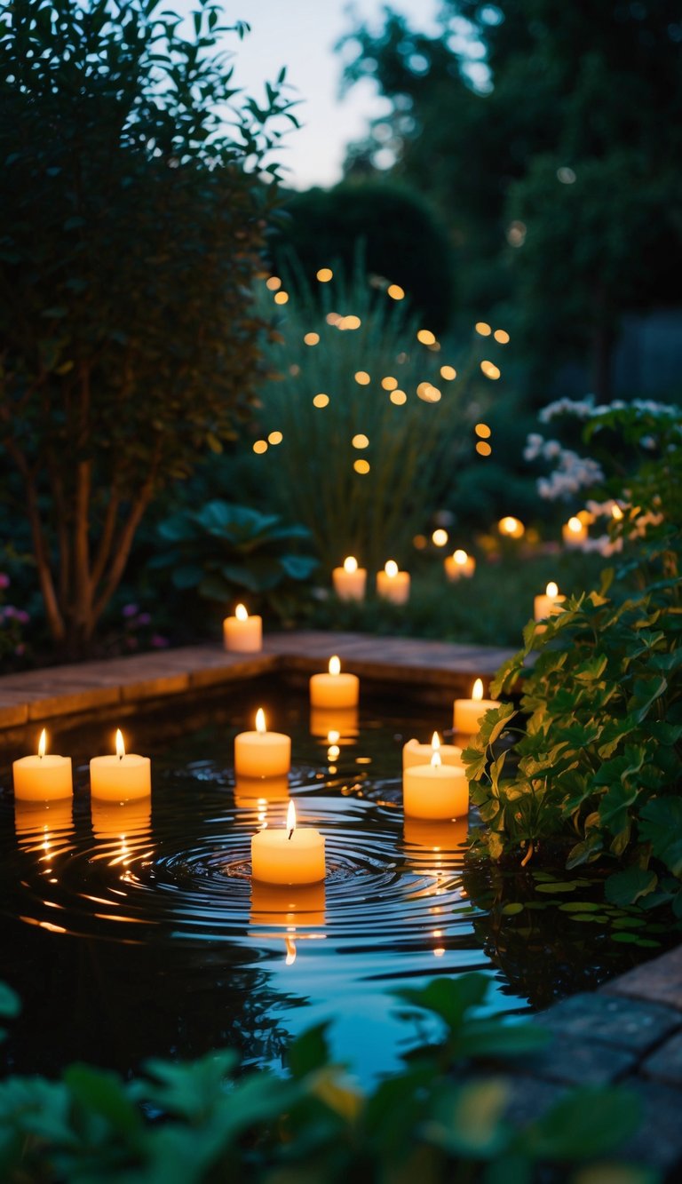 12) Floating candles in water features