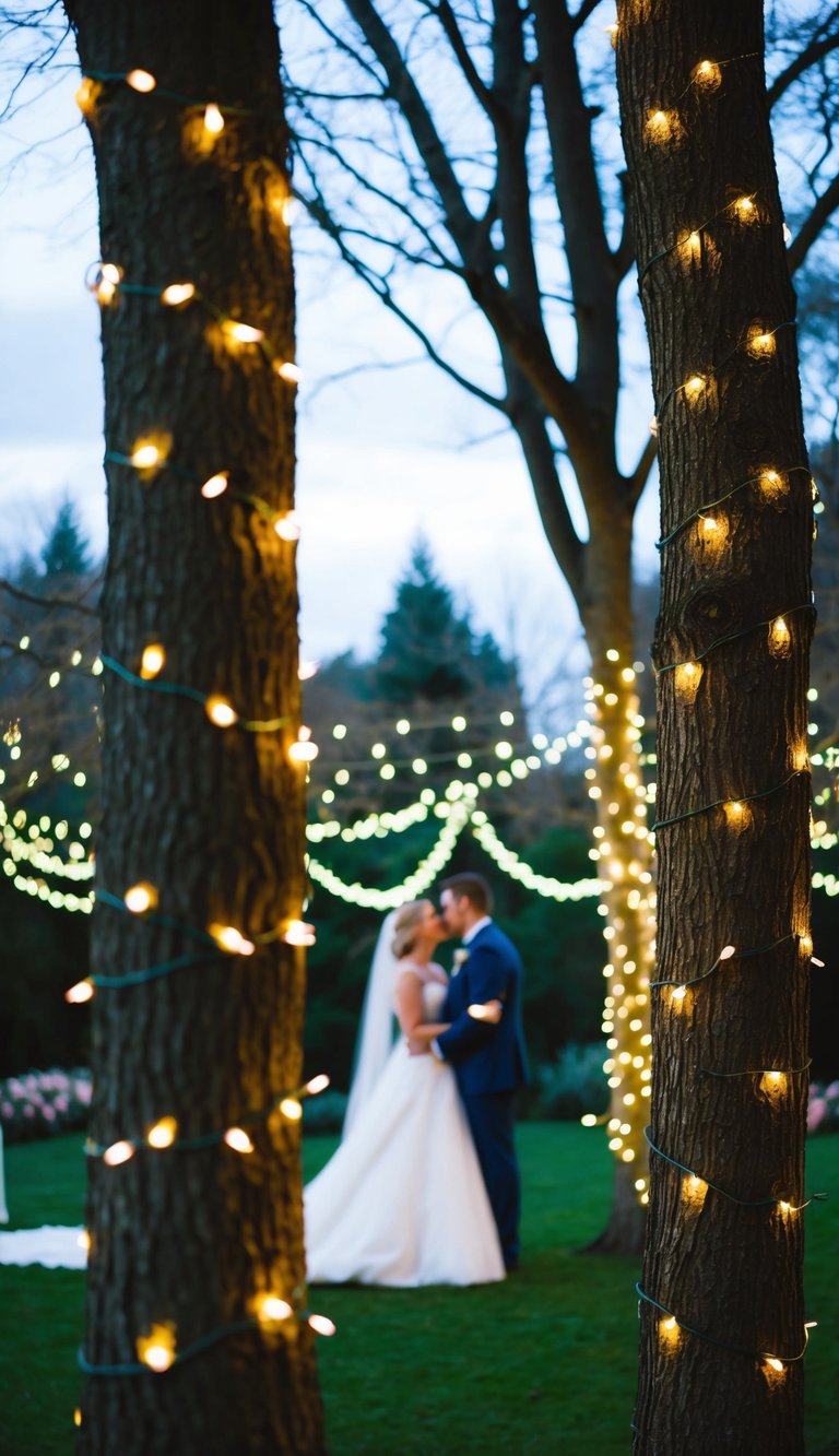 18) Twinkling fairy lights in trees