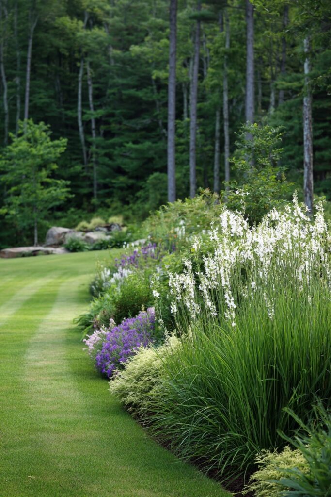 Colorful Flowers Among Tall Grasses