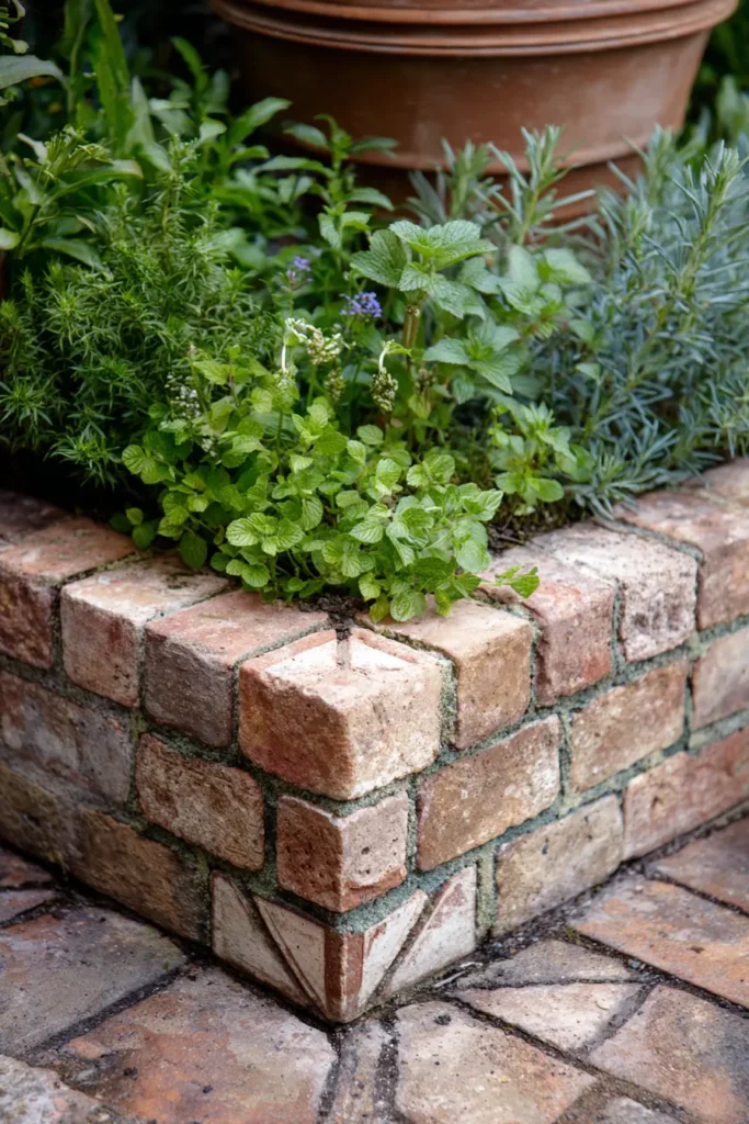 Brick Edging For A Rustic Garden Bed