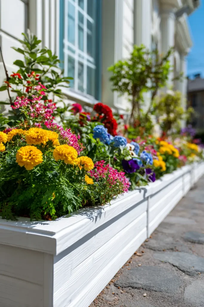 Charming Colorful Flower Bed Edging