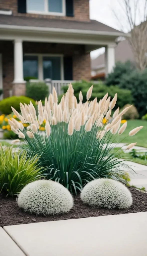 Choose multi-seasonal perennials like sedum and ornamental grasses