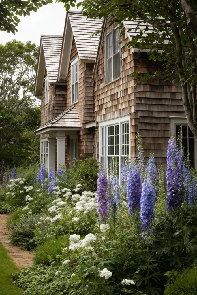 Colorful Foxgloves with Mulched Border
