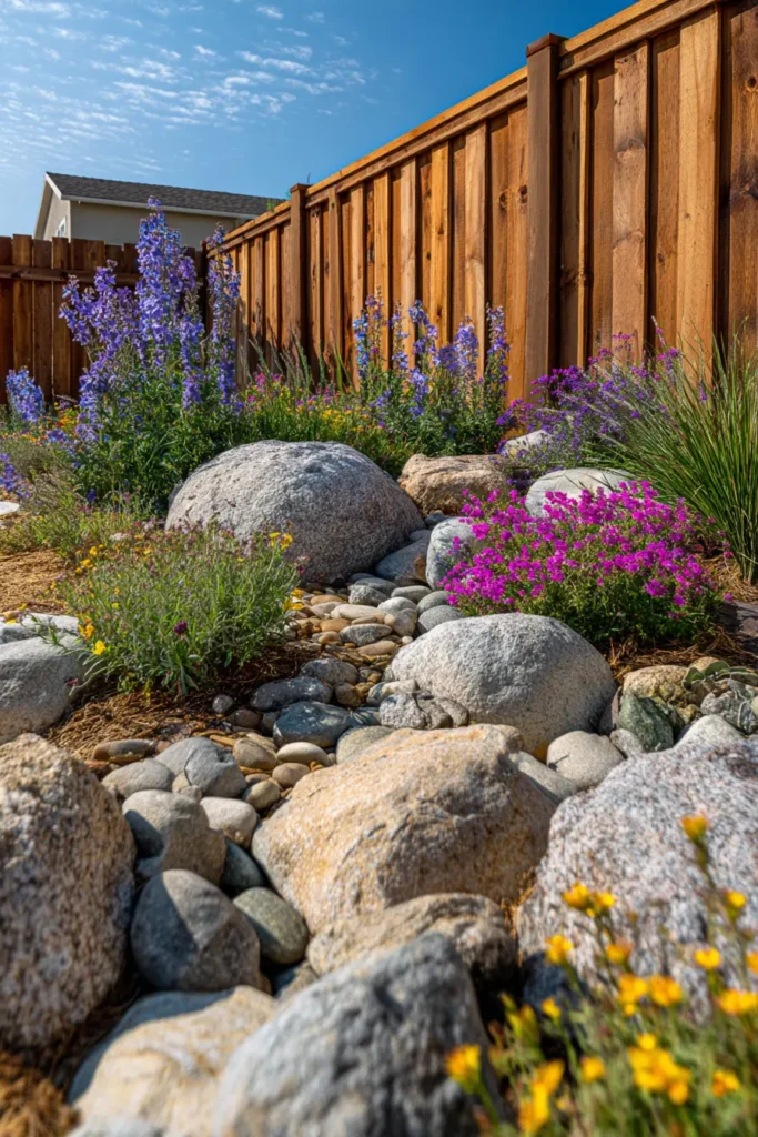 Colorful Rock Garden with Flowers
