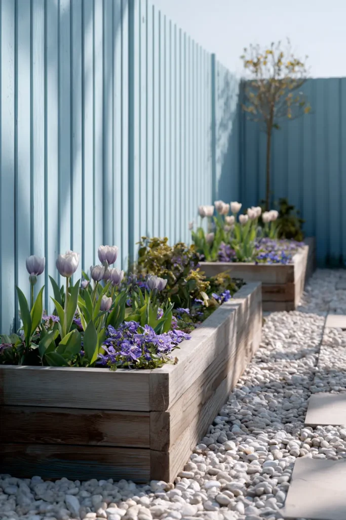 Colorful Tulip Raised Flower Bed
