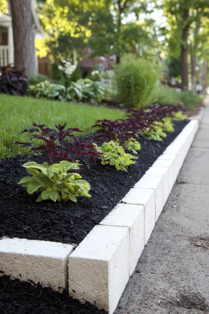 Contemporary Coleus Border with Stone Edging
