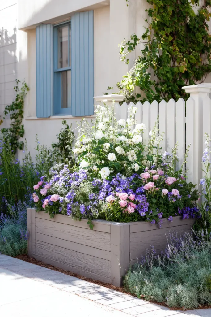 Contemporary Hydrangea and Lavender Planter