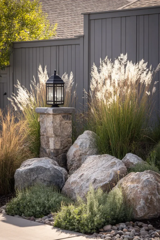 Contemporary Rock and Grass Arrangement