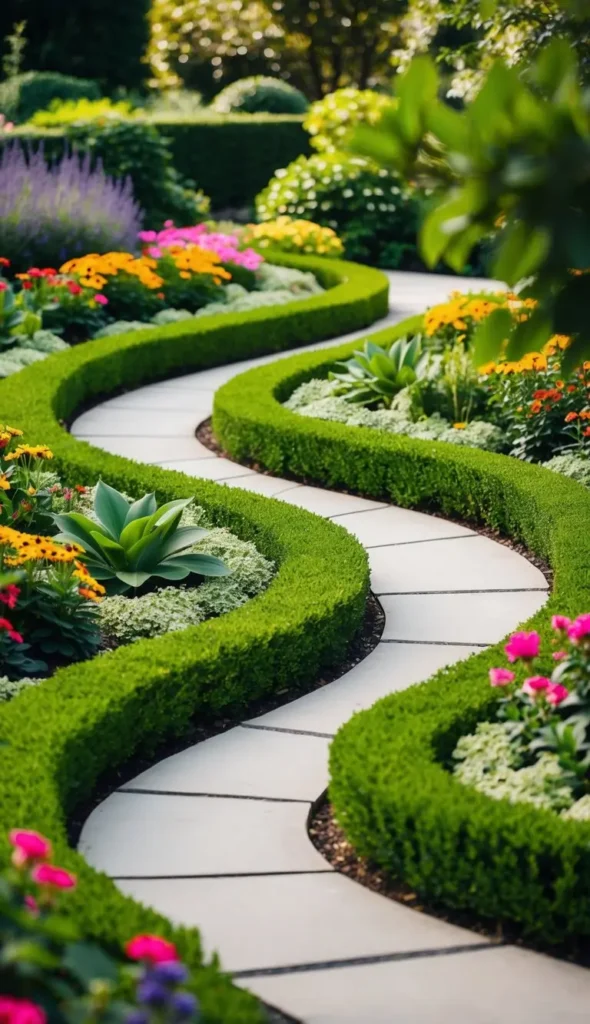 Curved pathways to enhance small garden spaces
