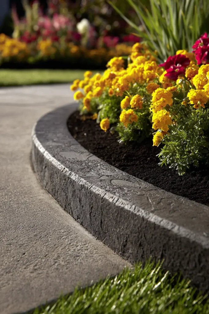 Garden Design With Curved Concrete Edges