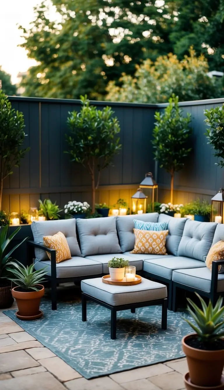 L-shaped sectional seating arrangement