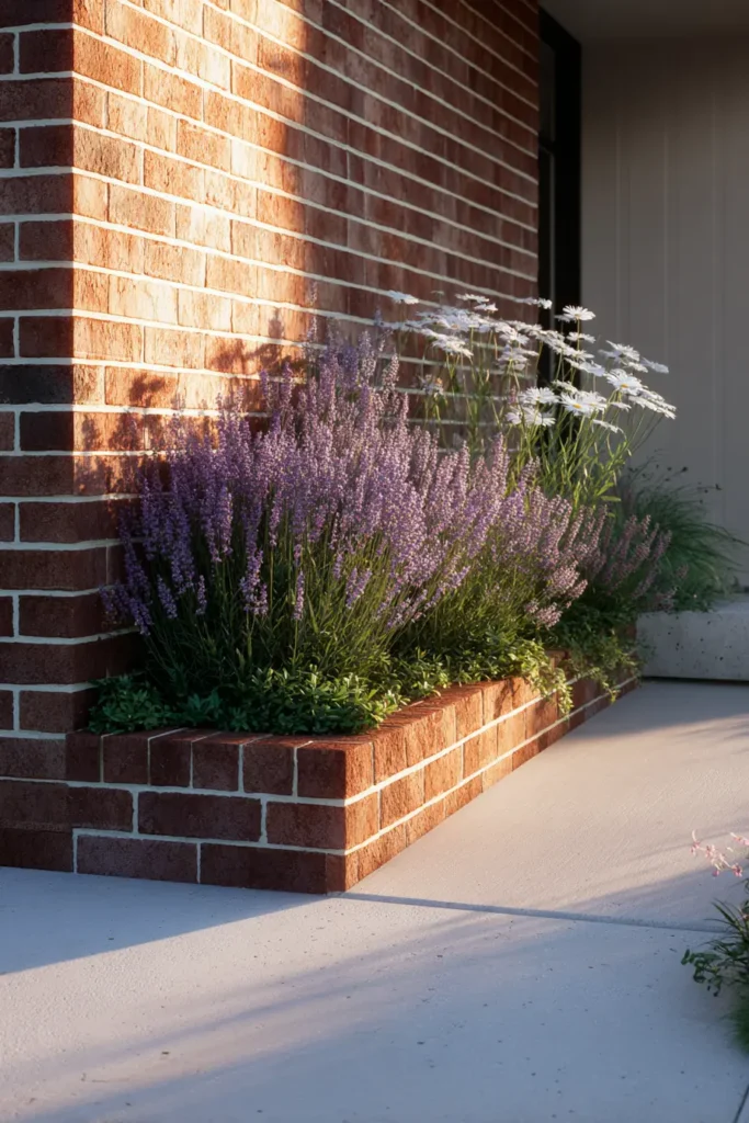 Lavender Edged With Rustic Bricks