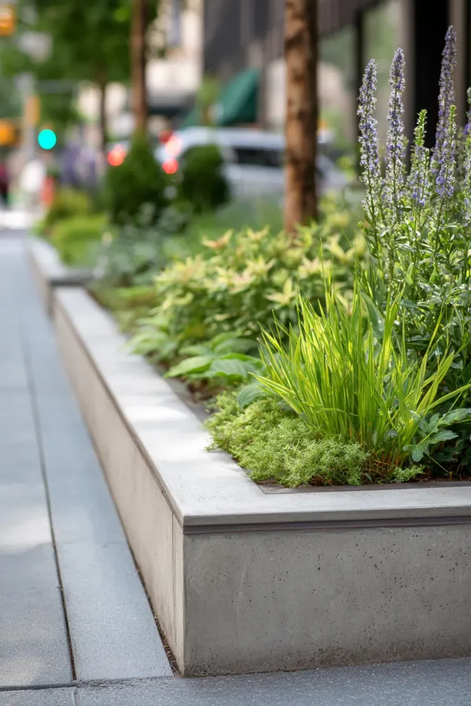 Modern Concrete Garden Bed Edging