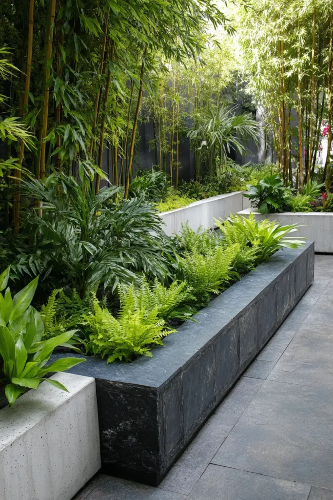 Modern Garden Border with Grasses