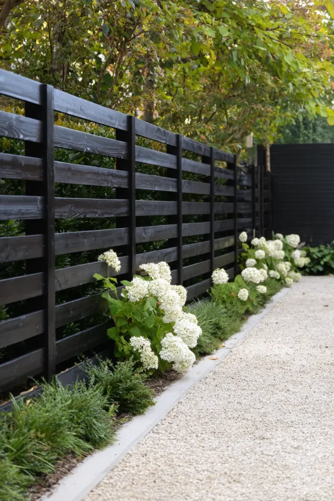 Modern Matte Black Fence