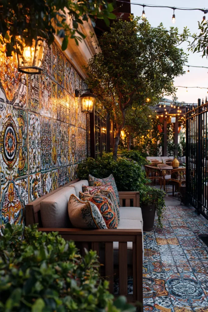 Mosaic-Tiled Fence