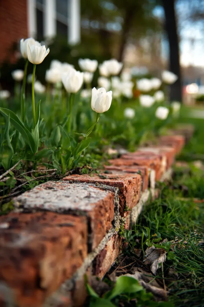 Rustic Brick Garden Border