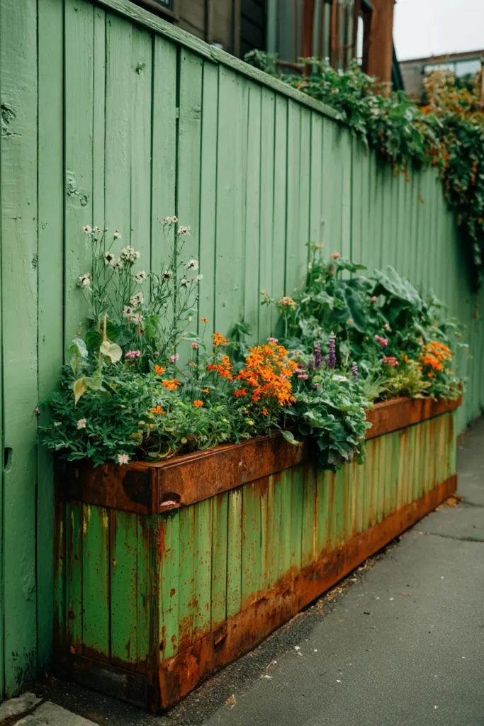 Rustic Raised Bed with Kale and Ranunculus