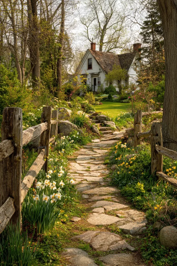 Rustic Wooden Garden Fence