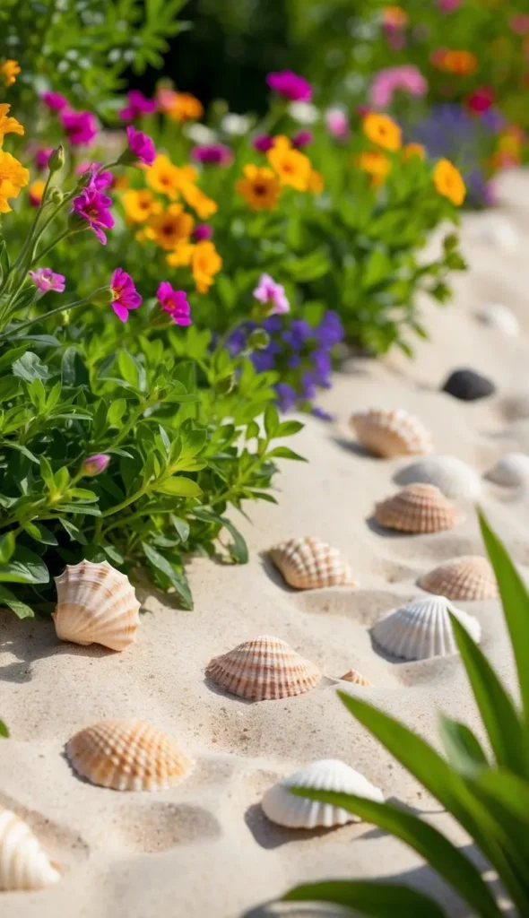 Seashell flower decorative accents