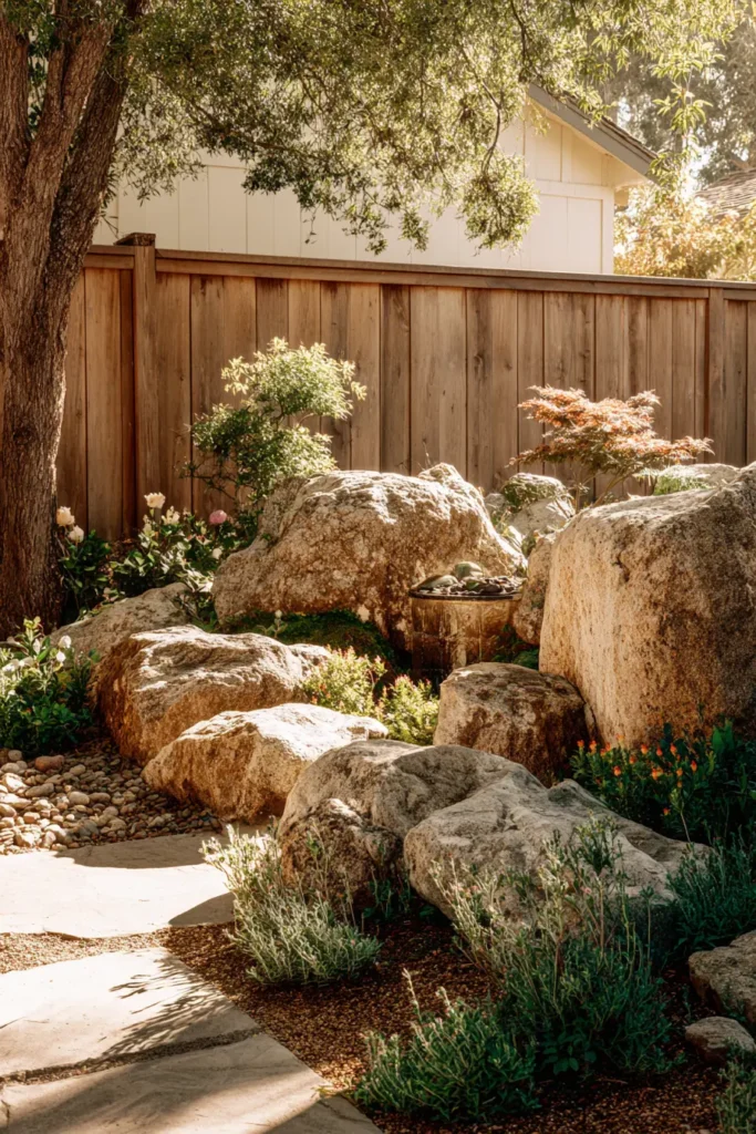 Serene Rock Garden with Water Feature