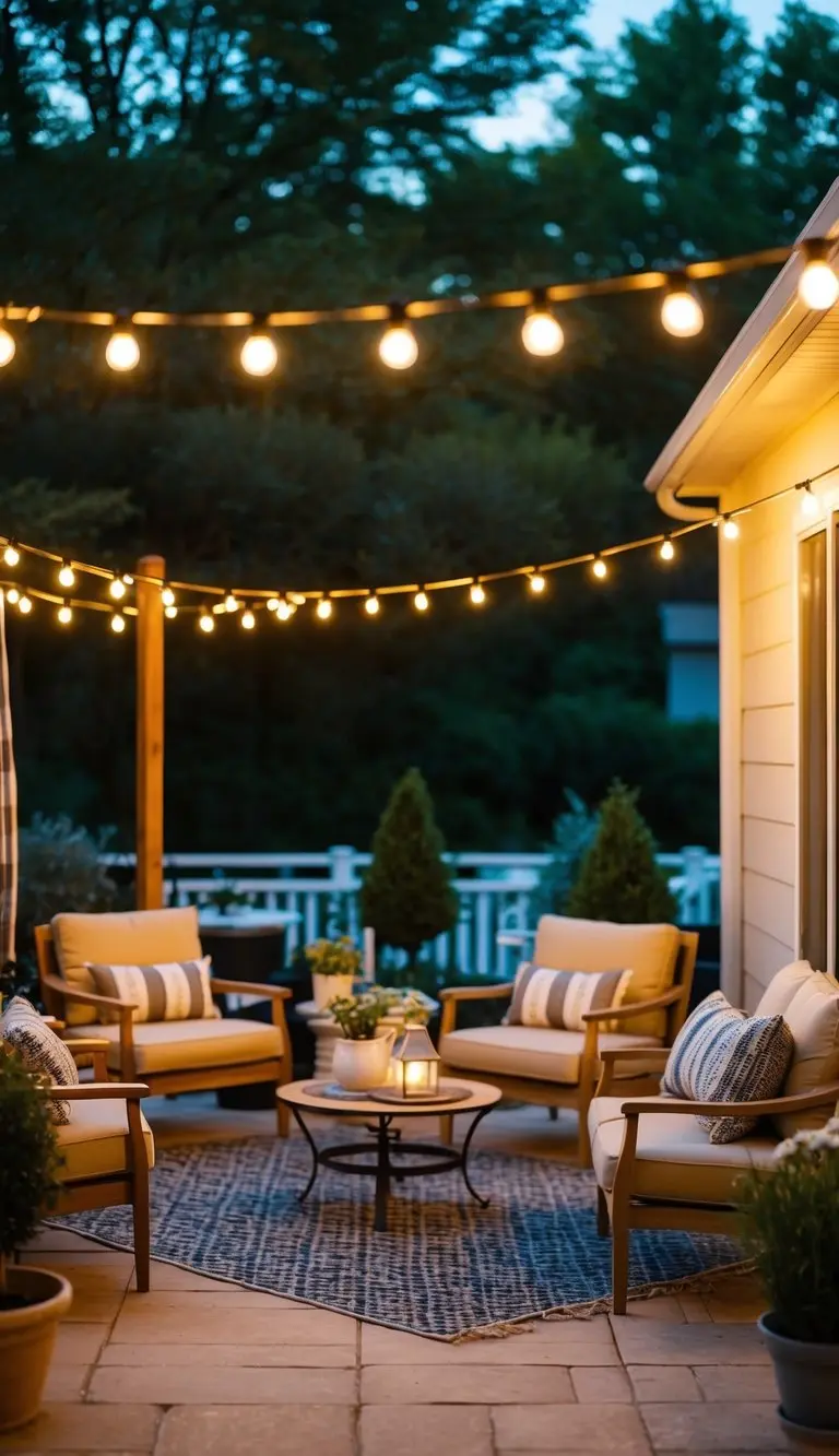 String lights overhead for ambient lighting