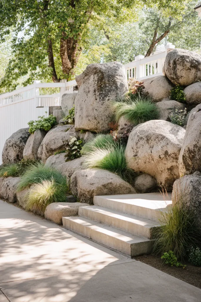 Succulent Rock Garden with Steps