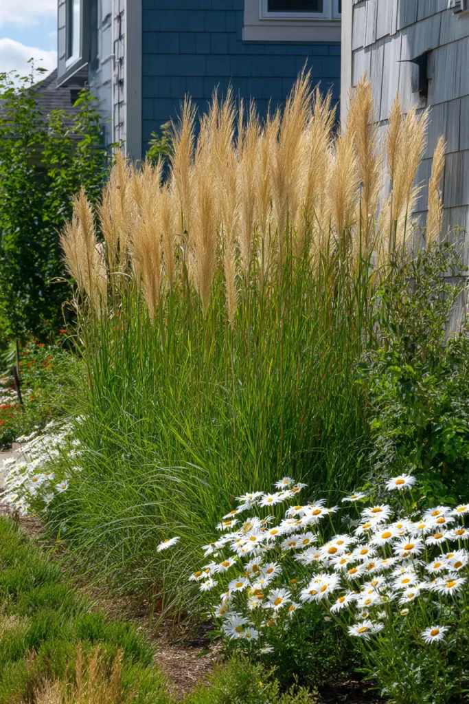 Tall Grasses with Daisies Border