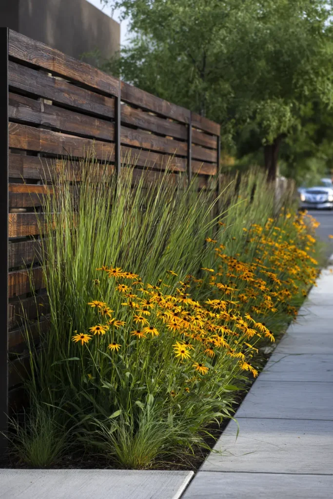 Tall Grasses with Vibrant Flowers
