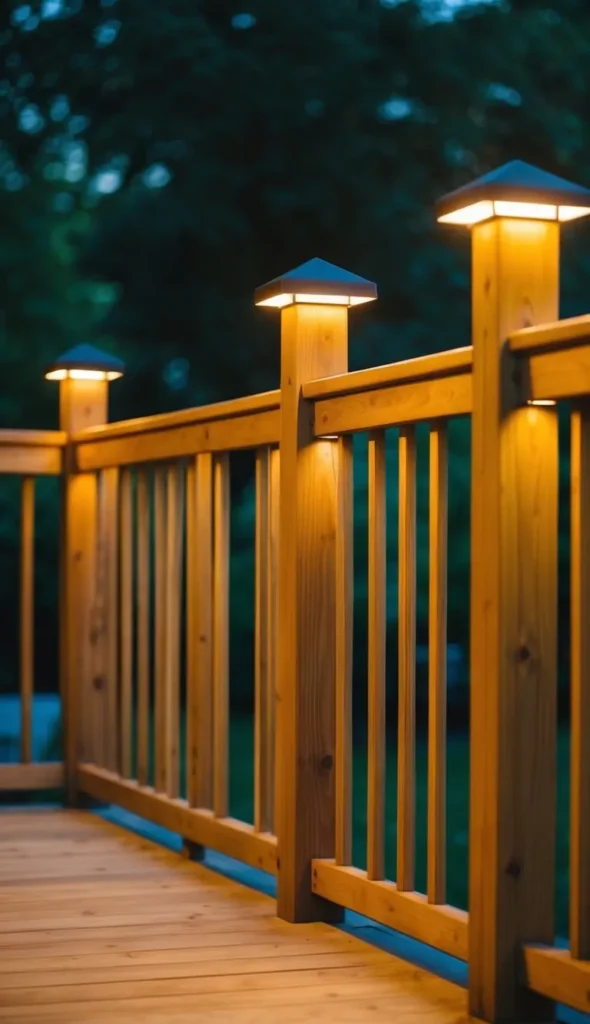 deck posts and provide ambient lighting