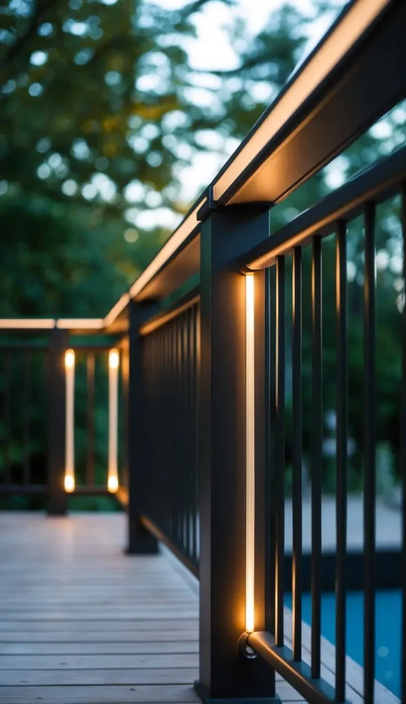 rail lighting along