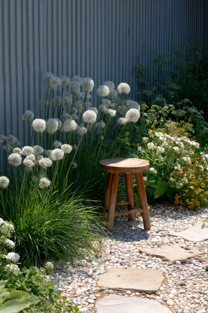 Allium and Gravel Pathway Garden