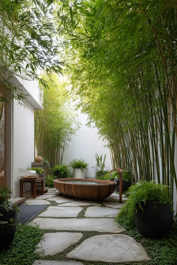 Bamboo Forest Courtyard with Stepping Stones