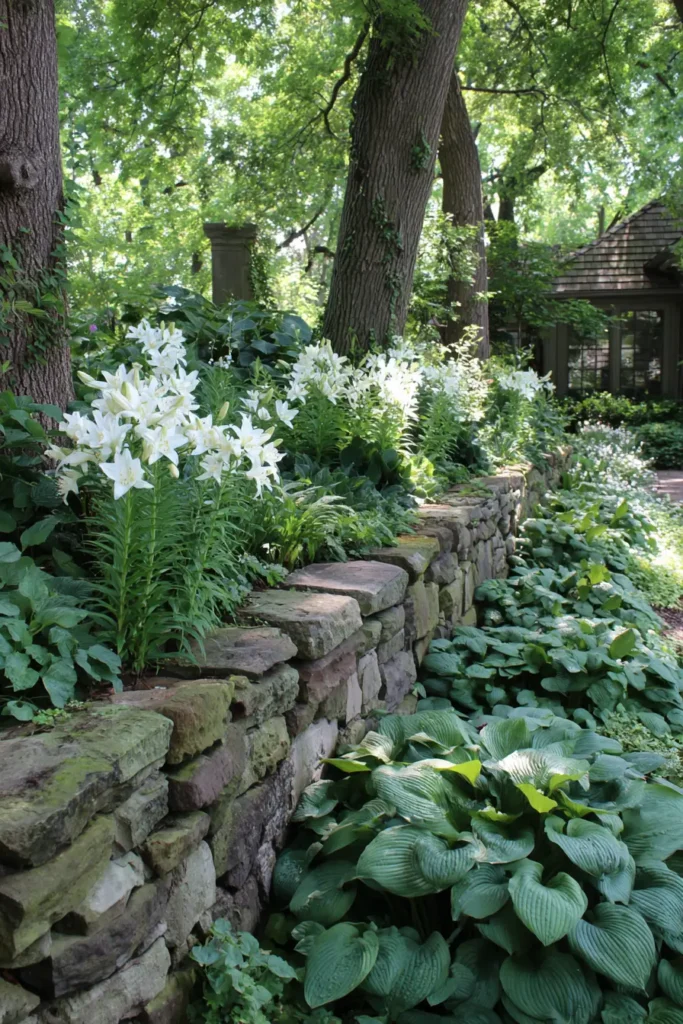 Beautiful Hosta Flower Bed Display