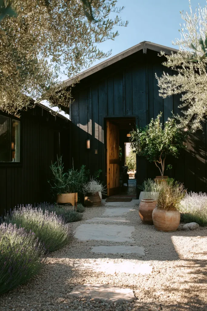 Black Modern Garden Shed Entrance