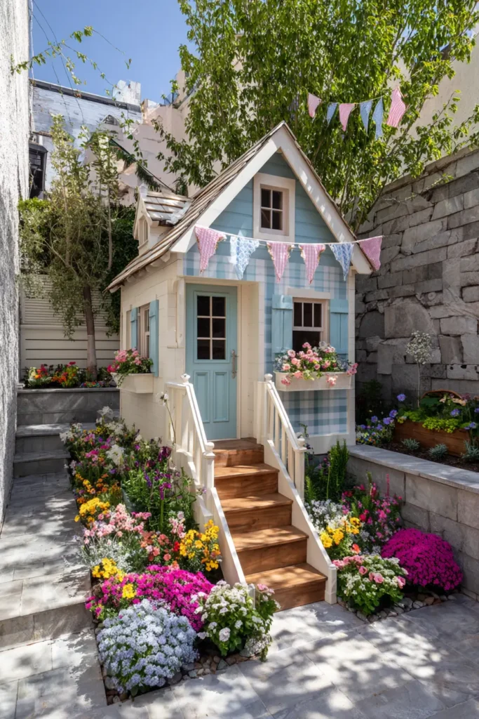 Blue Garden Shed Retreat With Charm