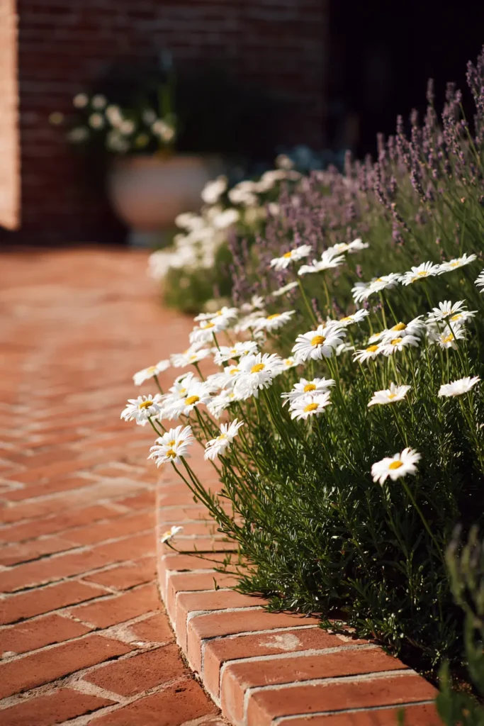 Brick Border Accentuates Flower Bed