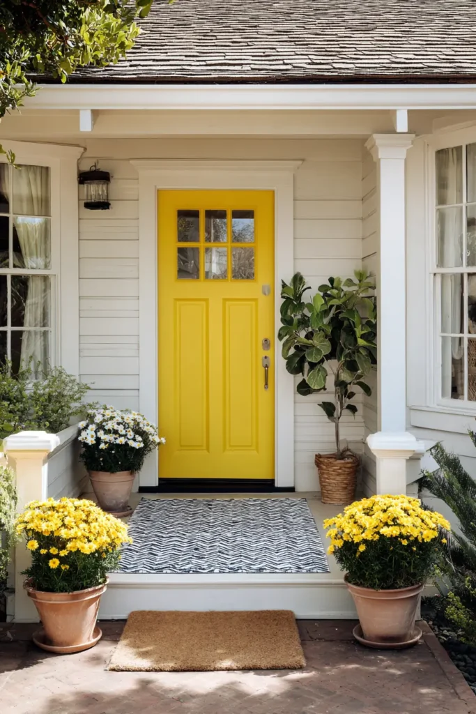Bright Yellow Daisy Porch Setup