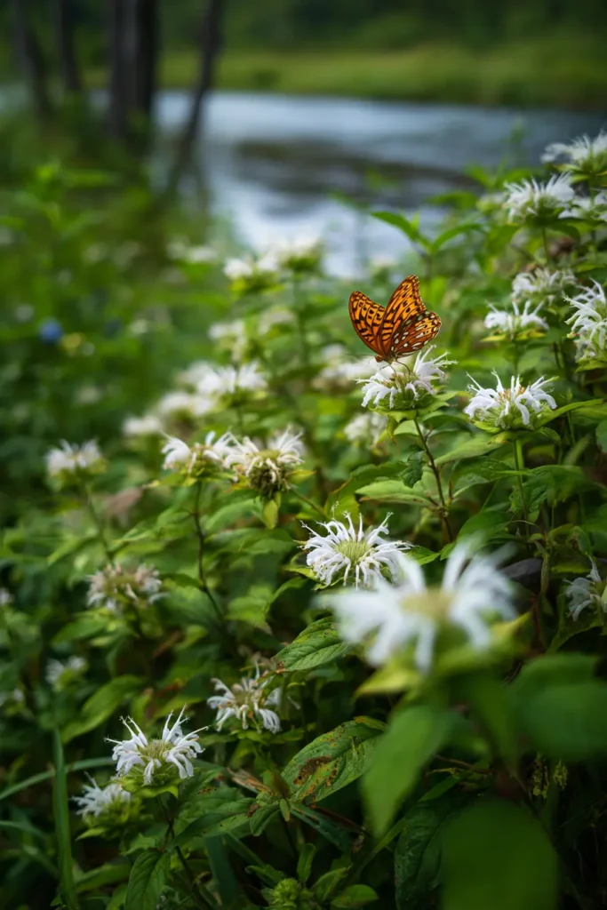 Butterfly-Friendly White Flower Garden