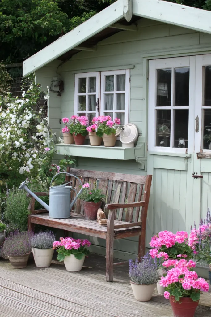Charming Green Garden Shed Oasis