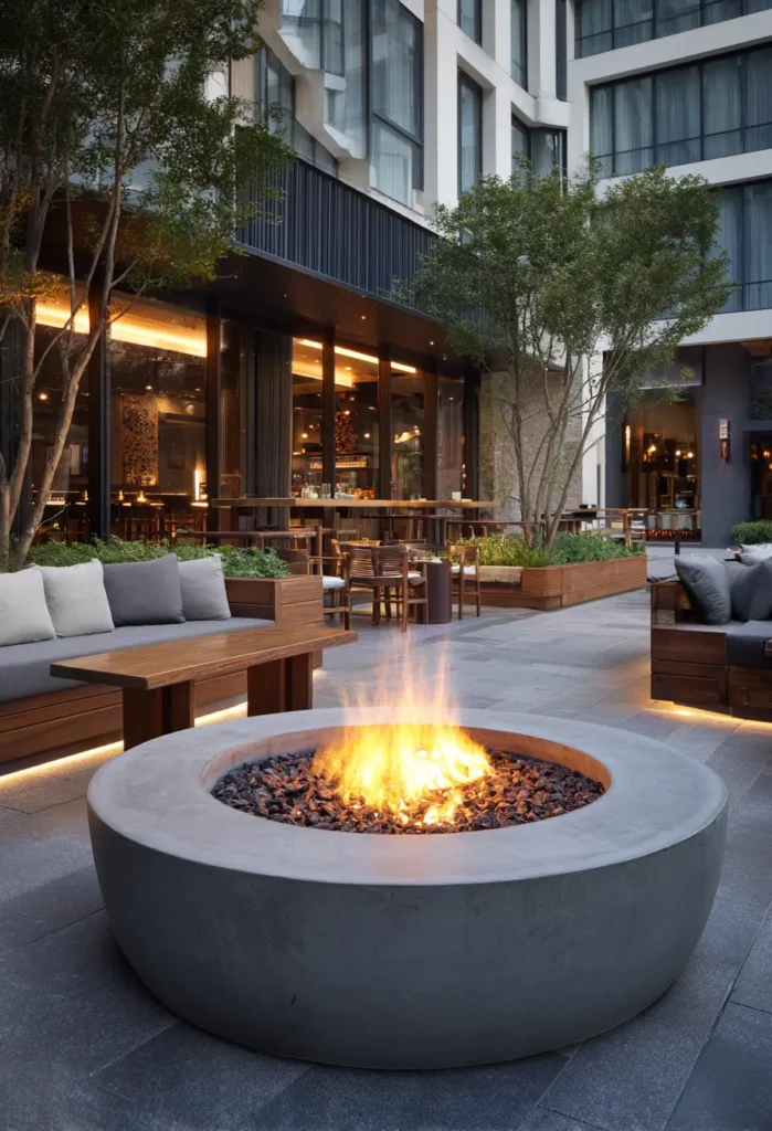 Circular Concrete Fire Table