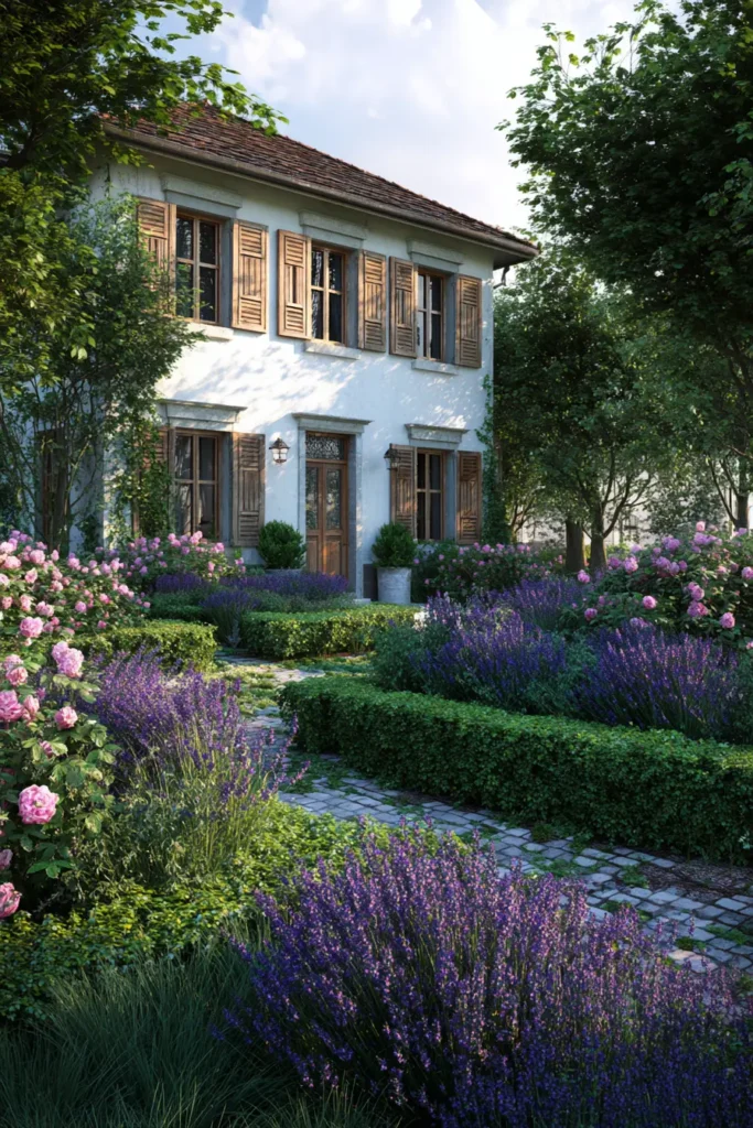 Classic Cottage Front Garden with Neat Hedges