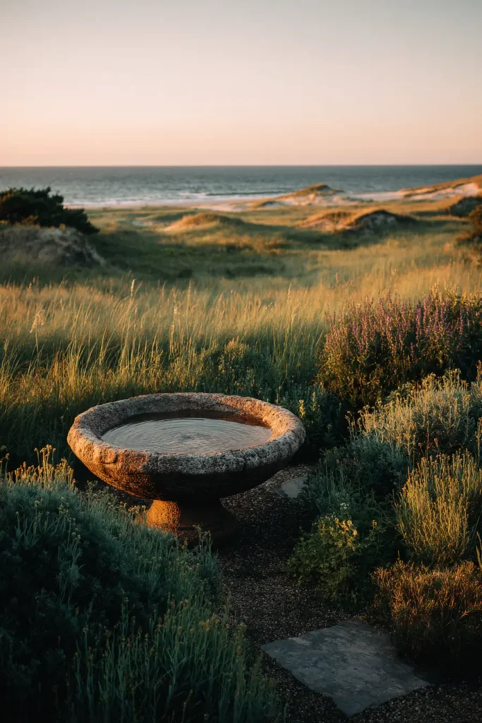 Coastal Garden with Central Fountain
