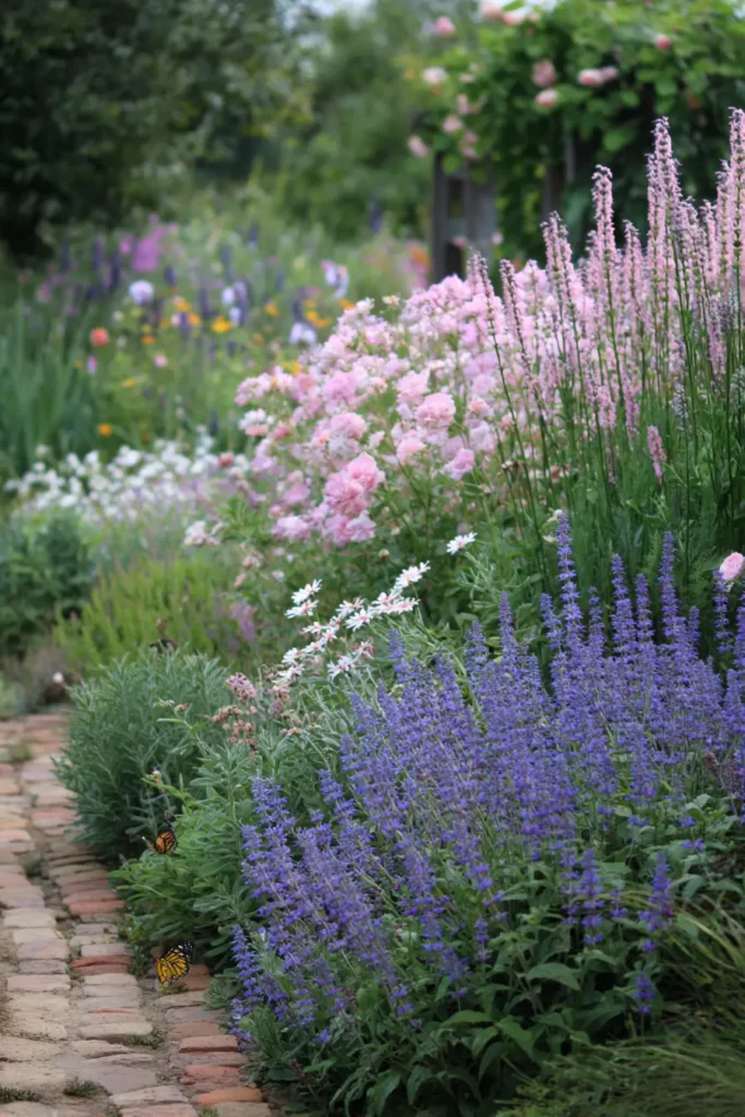 Colorful Garden Attracting Pollinators